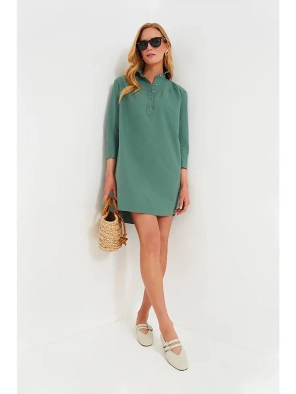 Pomander Place Green Mini Shift Dress
